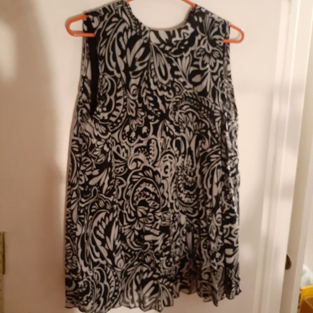 Dress Barn 1x shirt top blouse summer top black work career office xxl dressbarn